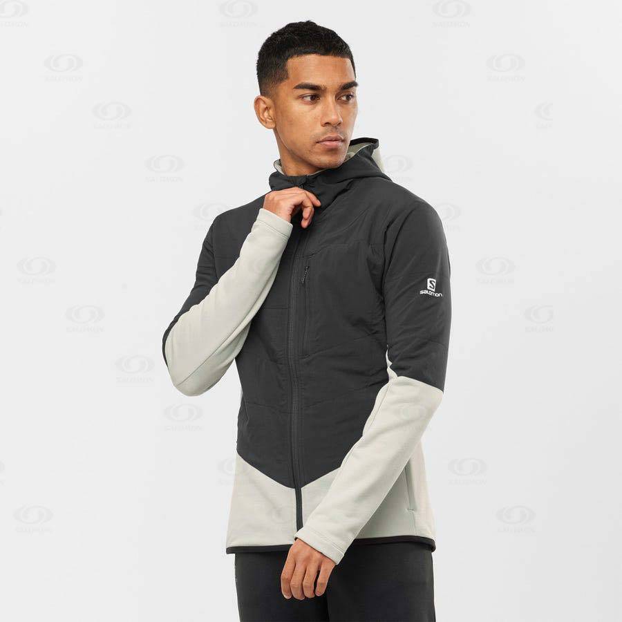 Aqua Salomon OUTLINE WARM HYBRID Men's Hoodie | US-O1418