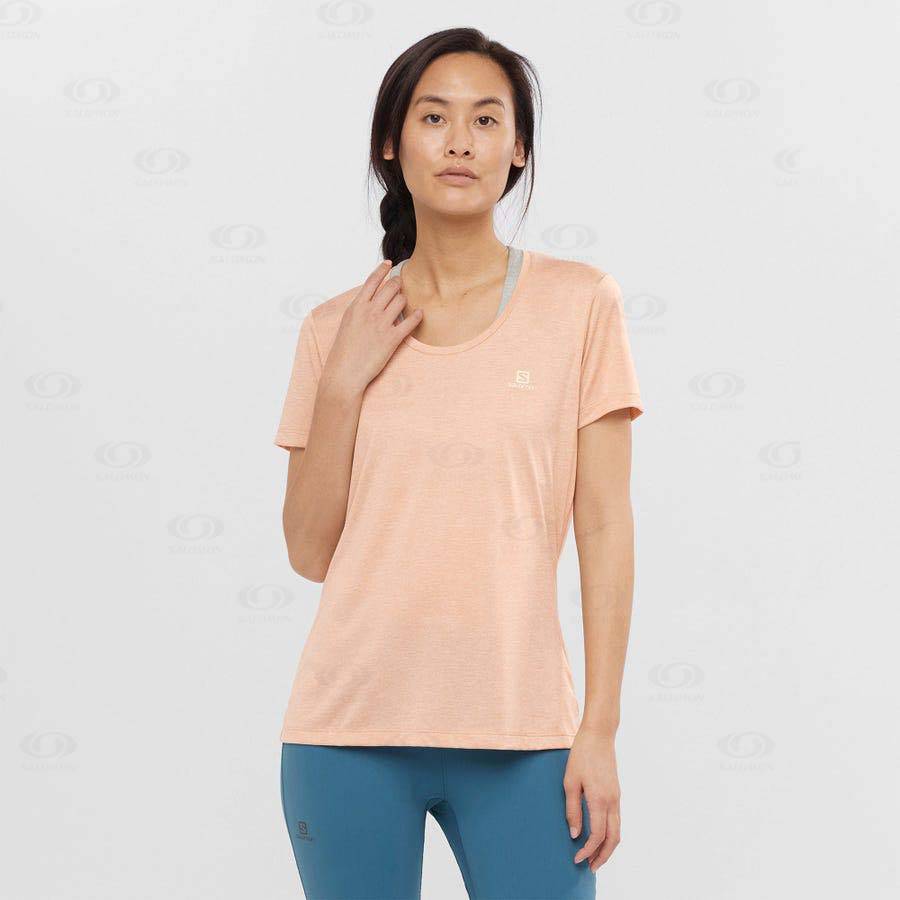 Beige Salomon AGILE Women's T Shirts | US-M2294