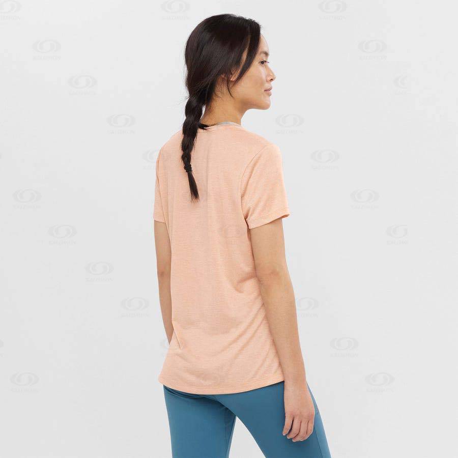 Beige Salomon AGILE Women's T Shirts | US-M2294