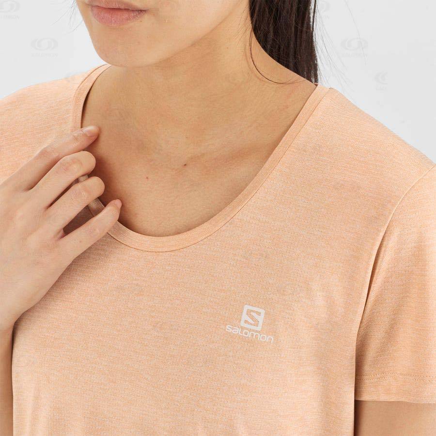 Beige Salomon AGILE Women's T Shirts | US-M2294