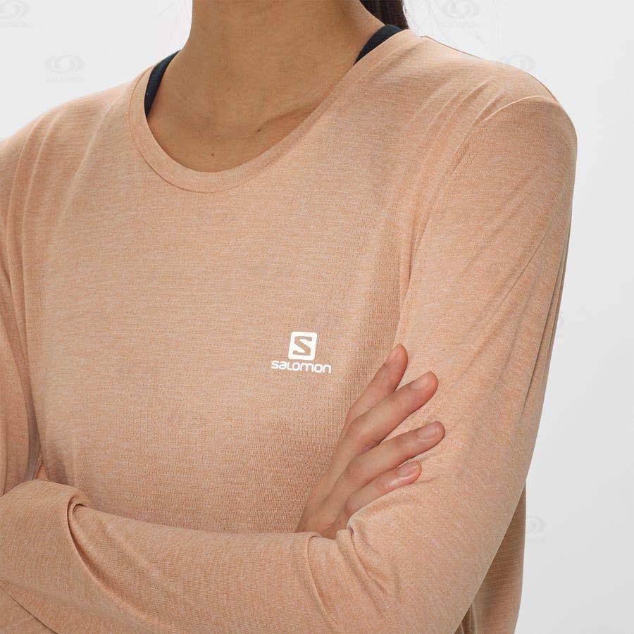 Beige Salomon AGILE Women's T Shirts | US-O1364