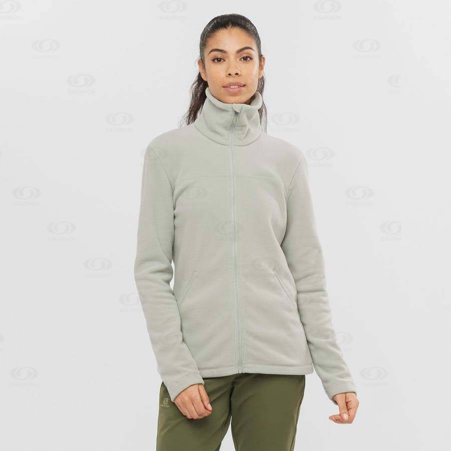 Beige Salomon ESSENTIAL COSY FLEECE Women's Hoodie | US-M1839