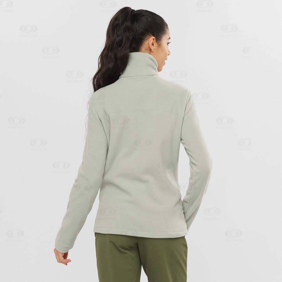 Beige Salomon ESSENTIAL COSY FLEECE Women's Hoodie | US-M1839