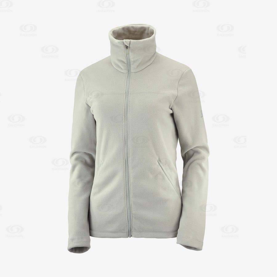 Beige Salomon ESSENTIAL COSY FLEECE Women\'s Hoodie | US-M1839