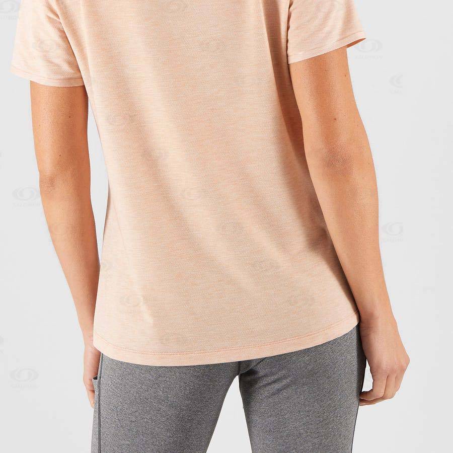 Beige Salomon ESSENTIAL TENCEL Women's T Shirts | US-O2001