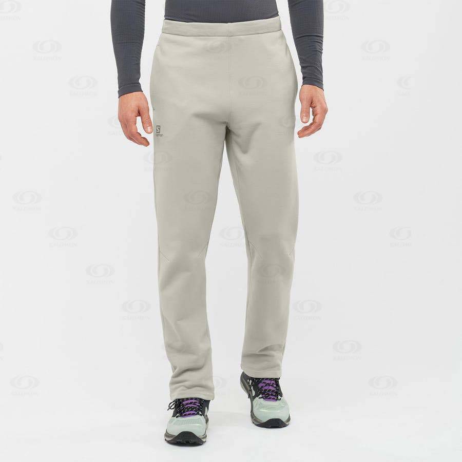 Beige Salomon ESSENTIAL WARM FLEECE Men's Pants | US-O2477