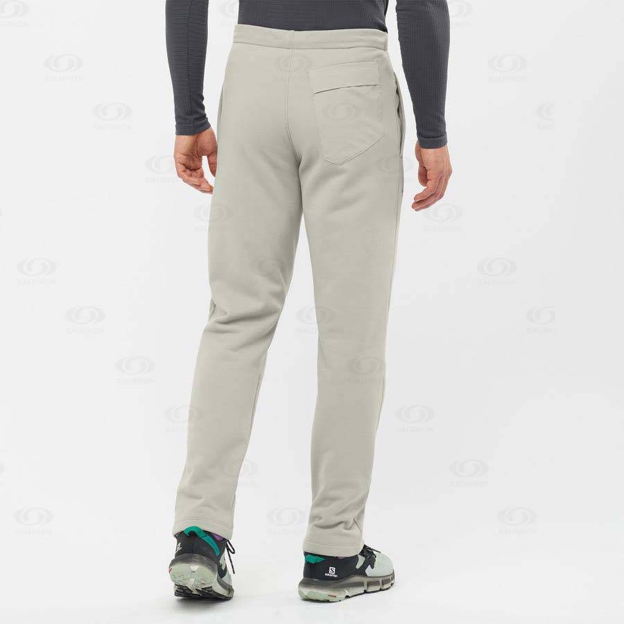 Beige Salomon ESSENTIAL WARM FLEECE Men's Pants | US-O2477