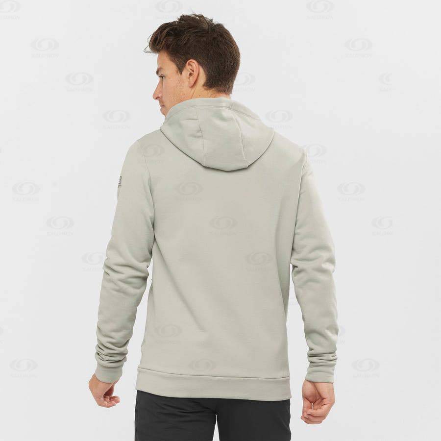 Beige Salomon ESSENTIAL WARM FLEECE Men's Hoodie | US-S2311