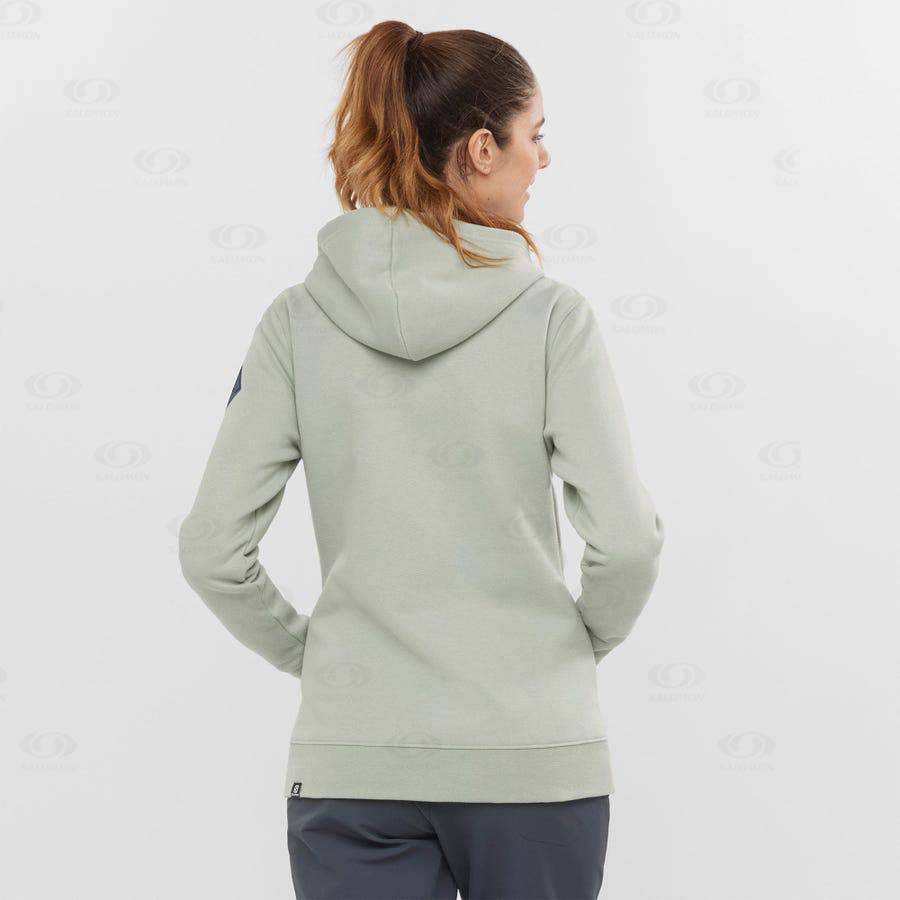 Beige Salomon ESSENTIAL WARM SALOMON Women's Hoodie | US-O2015