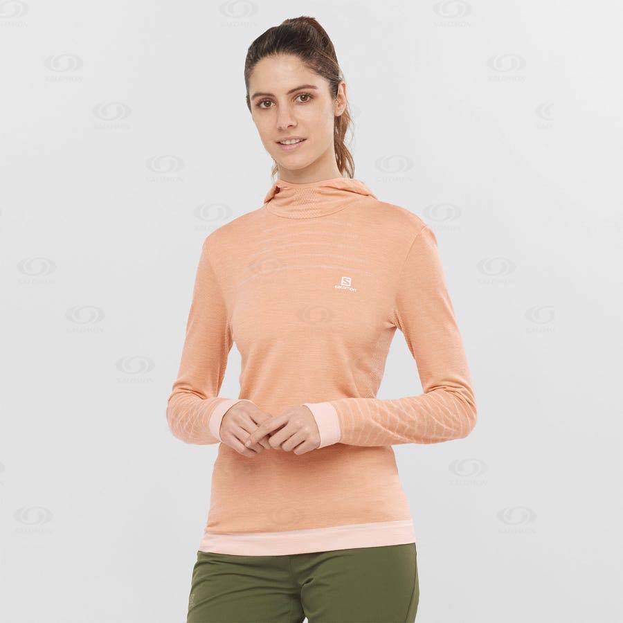 Beige Salomon ESSENTIAL WOOL Women's T Shirts | US-L1249