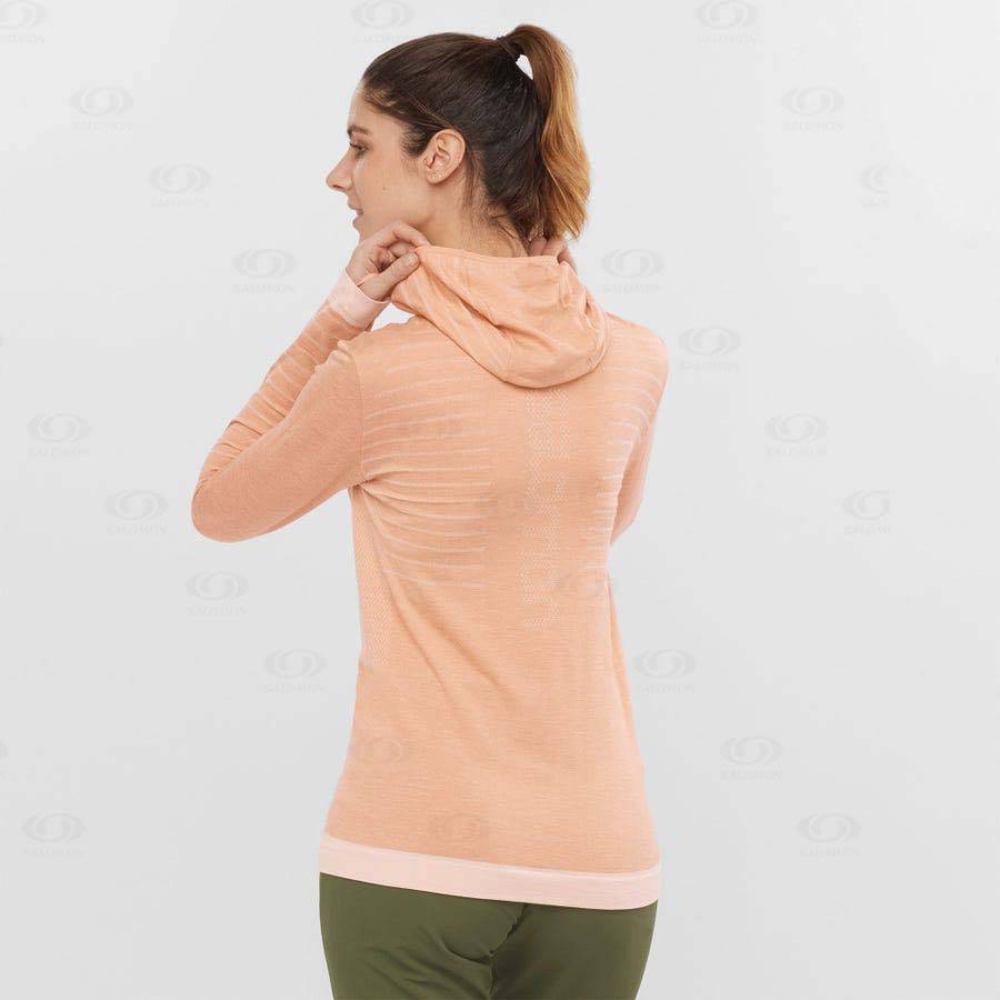 Beige Salomon ESSENTIAL WOOL Women's T Shirts | US-L1249