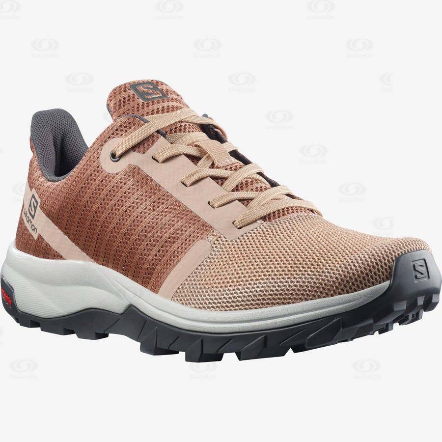 Beige Salomon OUTBOUND PRISM Women's Hiking Shoes | US-S1037