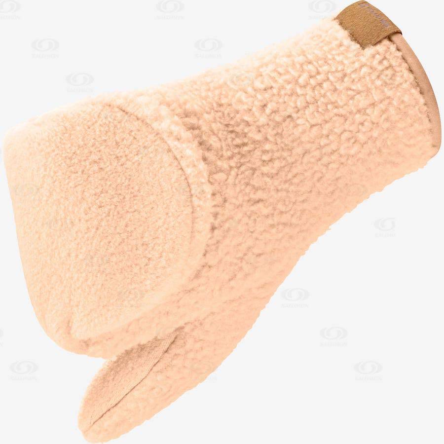 Beige Salomon OUTLIFE FLEECE Women's Gloves | US-O1294