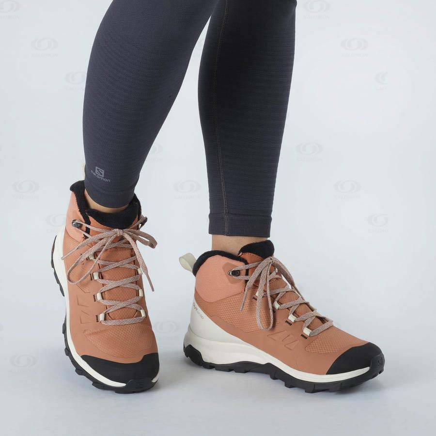 Beige Salomon OUTSNAP CLIMASALOMON™ WATERPROOF Women's Winter Boots | US-O2323