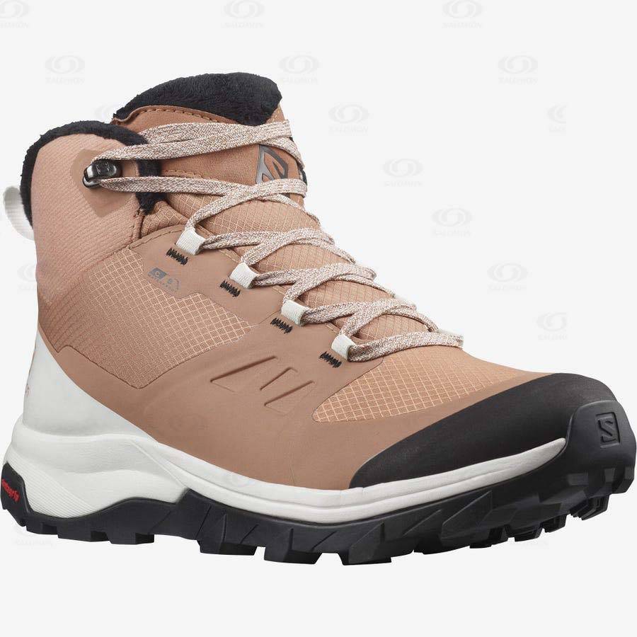 Beige Salomon OUTSNAP CLIMASALOMON™ WATERPROOF Women's Winter Boots | US-O2323