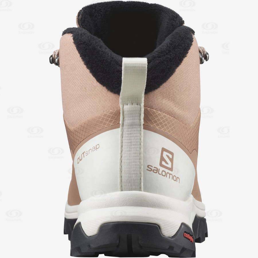 Beige Salomon OUTSNAP CLIMASALOMON™ WATERPROOF Women's Winter Boots | US-O2323