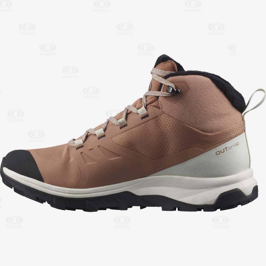 Beige Salomon OUTSNAP CLIMASALOMON™ WATERPROOF Women's Winter Boots | US-O2323