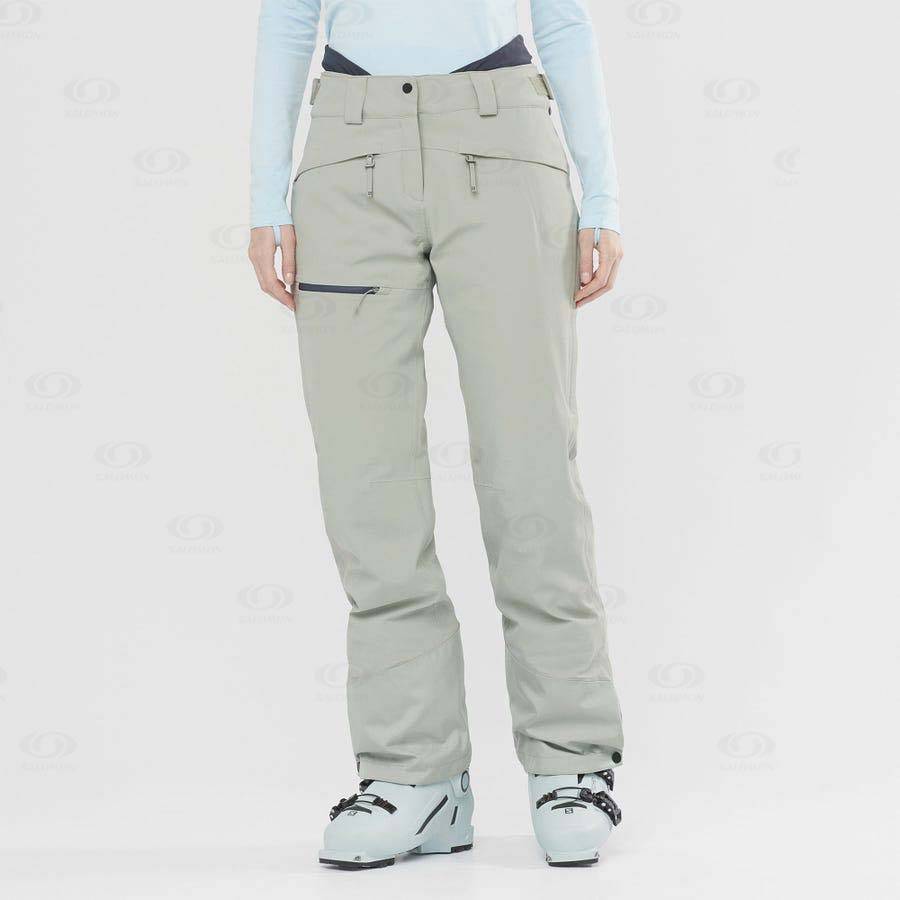 Beige Salomon PROOF LIGHT Women's Ski Pants | US-M1447