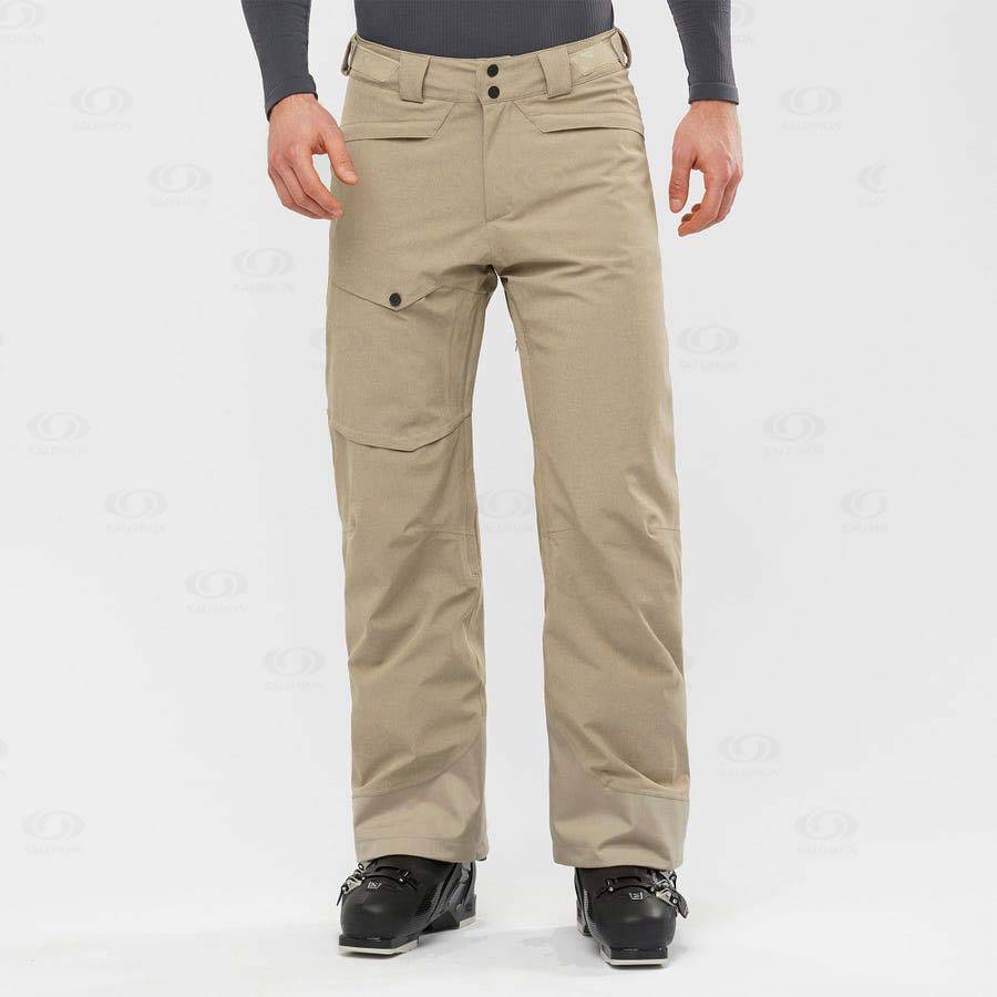 Beige Salomon UNTRACKED Men's Ski Pants | US-M1867