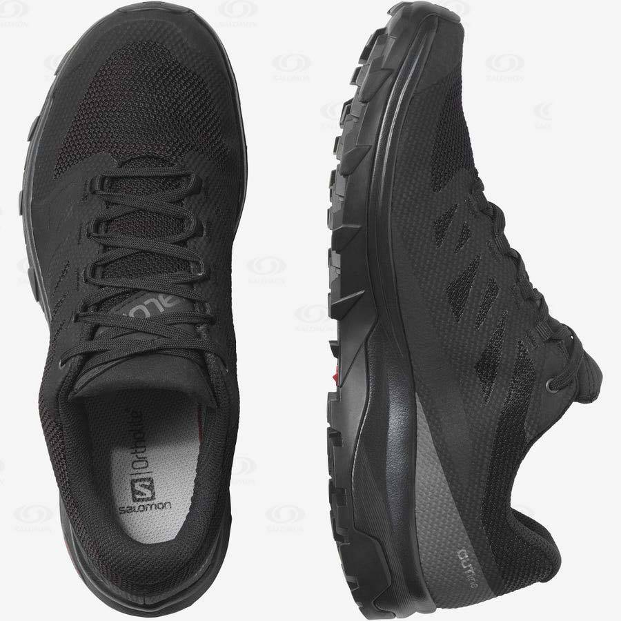 Black / Black Salomon OUTLINE GORE-TEX Men's Hiking Shoes | US-A2263