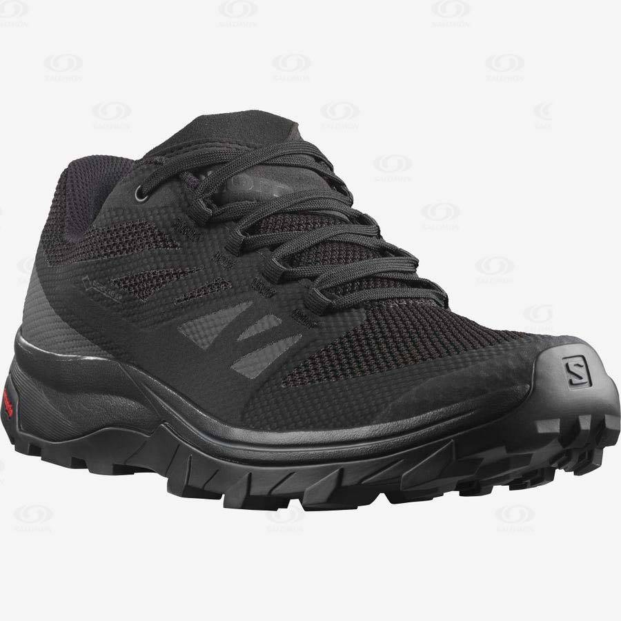 Black / Black Salomon OUTLINE GORE-TEX Men's Hiking Shoes | US-A2263