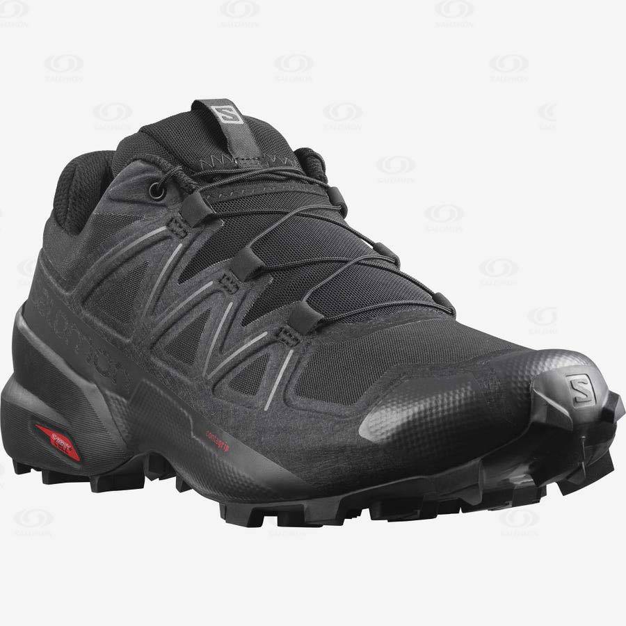 Black / Black Salomon SPEEDCROSS 5 Men's Trail Running Shoes | US-A1010