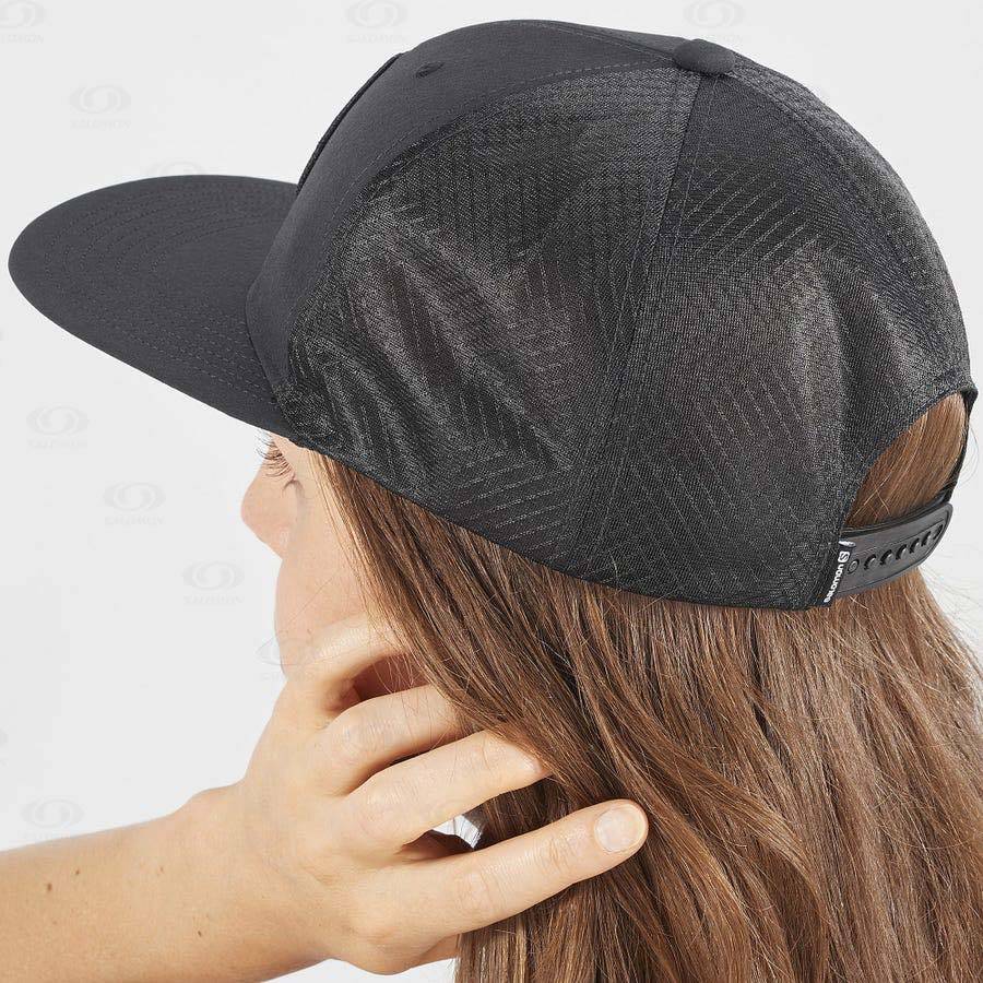 Black / Black Salomon TRUCKER Men's Hats | US-A2011