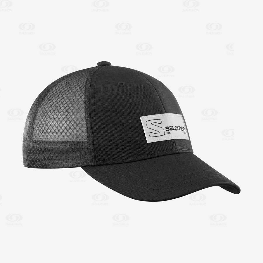 Black / Black Salomon TRUCKER Men\'s Hats | US-S1429