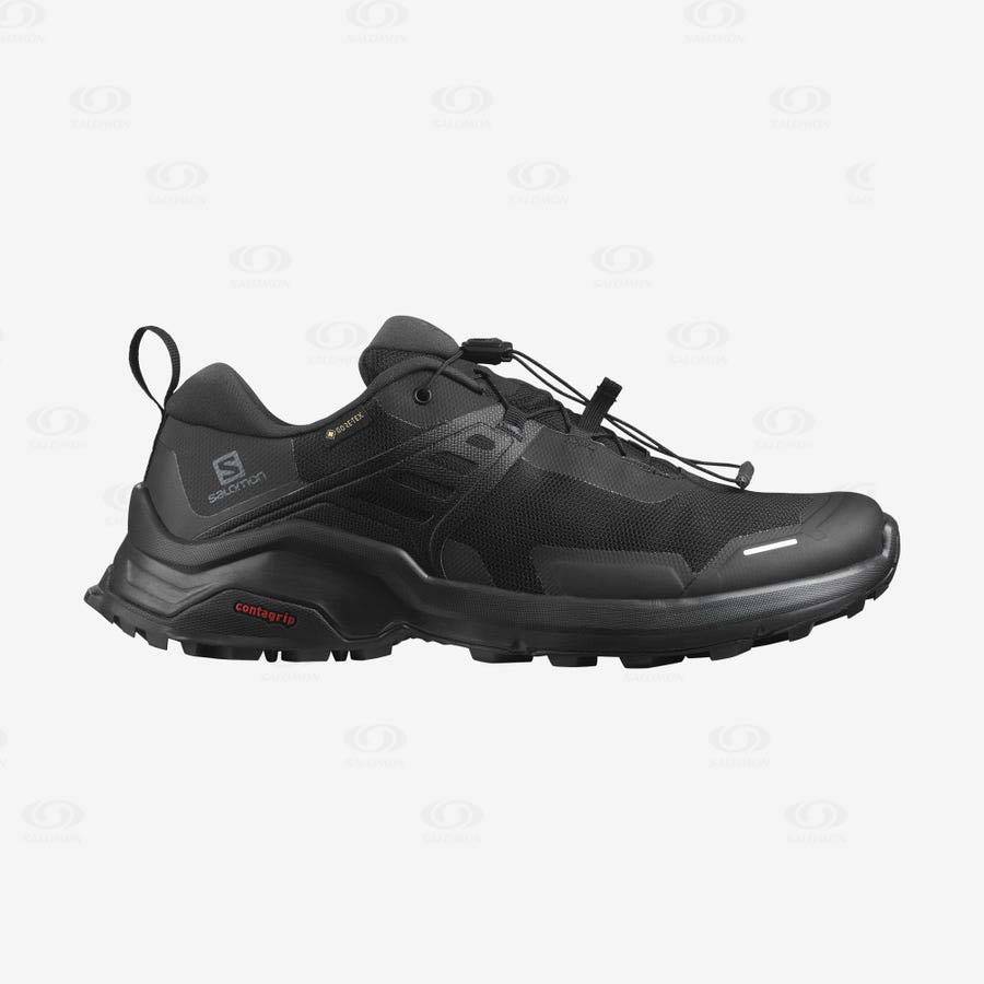 Black / Black Salomon X RAISE GORE-TEX Men\'s Hiking Shoes | US-A1185