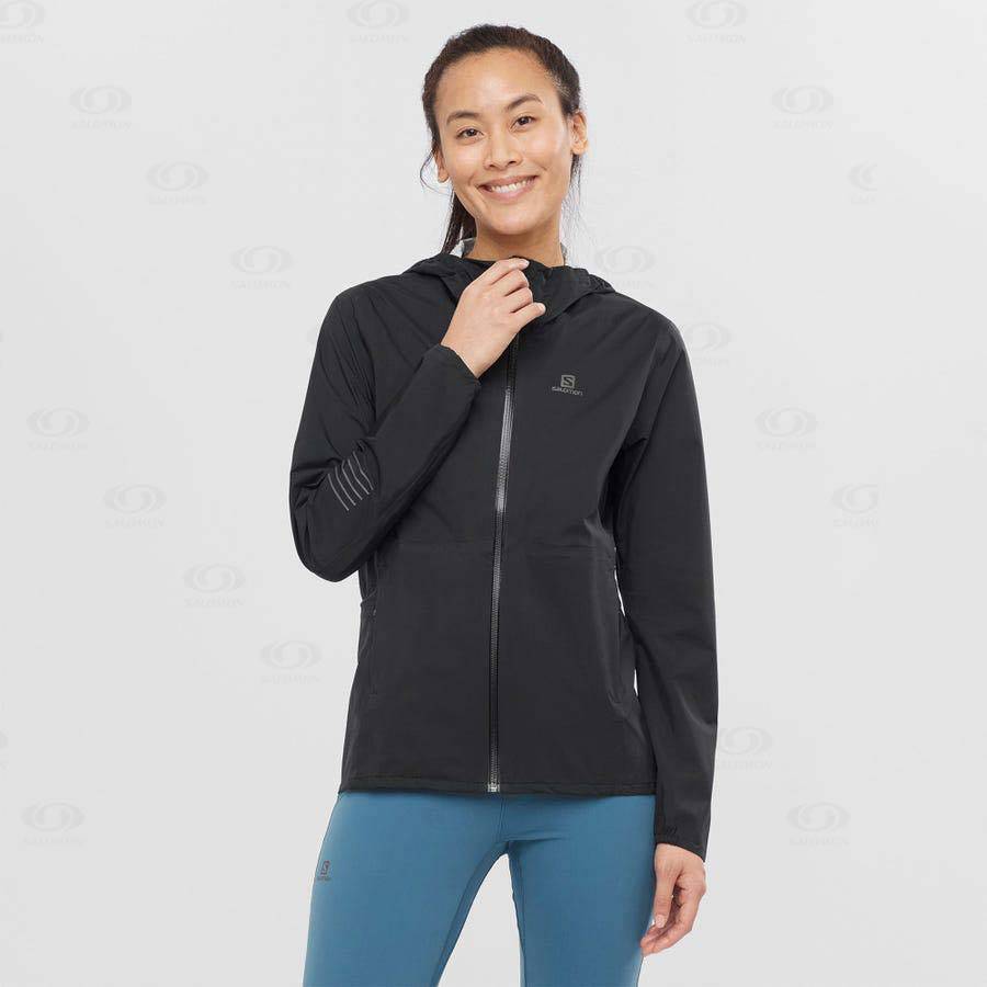 Black / Blue Salomon BONATTI WATERPROOF Women's Waterproof Jackets | US-A1892