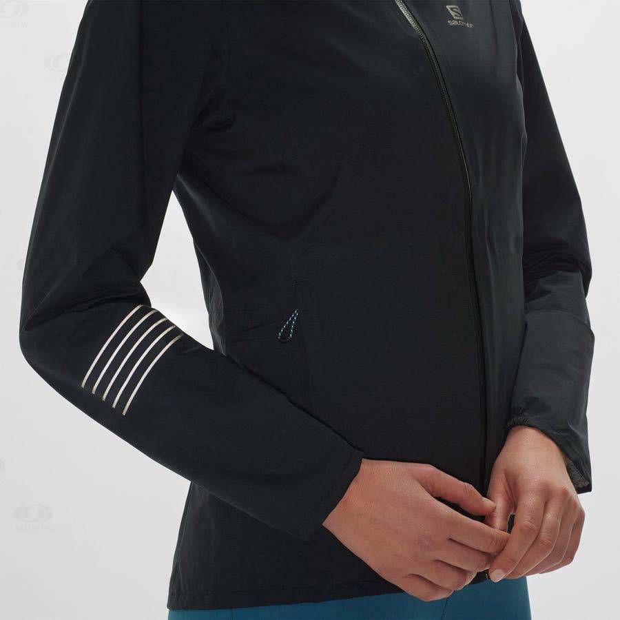 Black / Blue Salomon BONATTI WATERPROOF Women's Waterproof Jackets | US-A1892