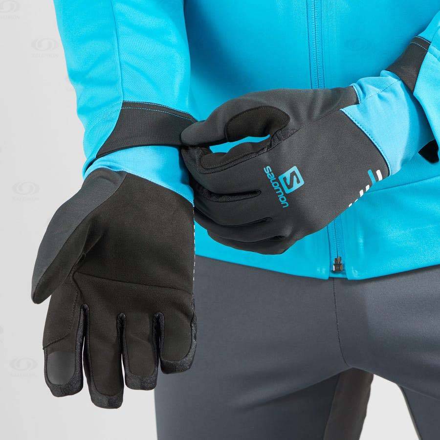 Black / Blue Salomon EQUIPE Women's Gloves | US-L2341