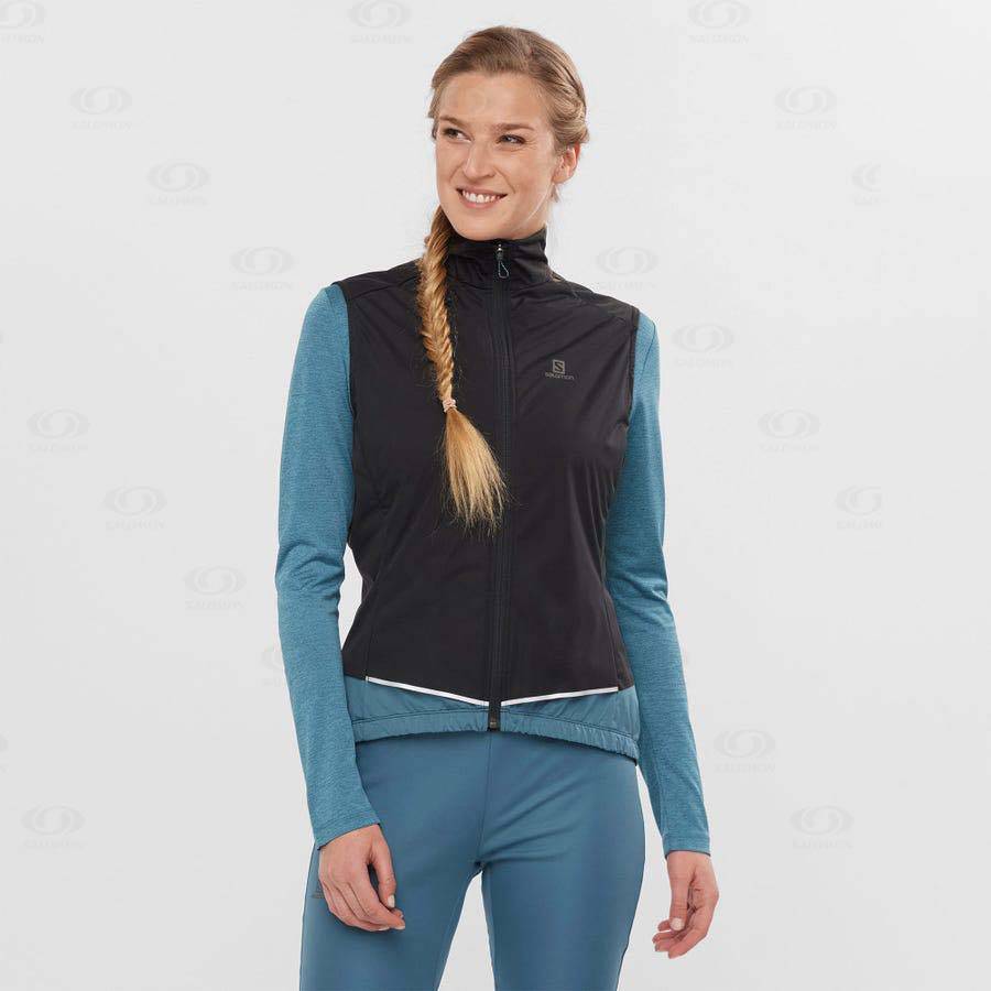 Black / Blue Salomon LIGHT SHELL Women's Waterproof Jackets | US-O1999