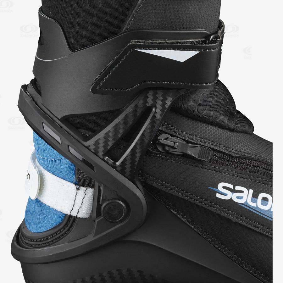 Black / Blue Salomon PRO COMBI PILOT Men's Ski Boots | US-O1579