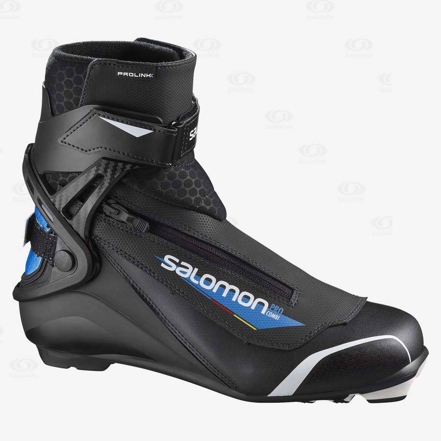 Black / Blue Salomon PRO COMBI PROLINK Men\'s Ski Boots | US-W1140