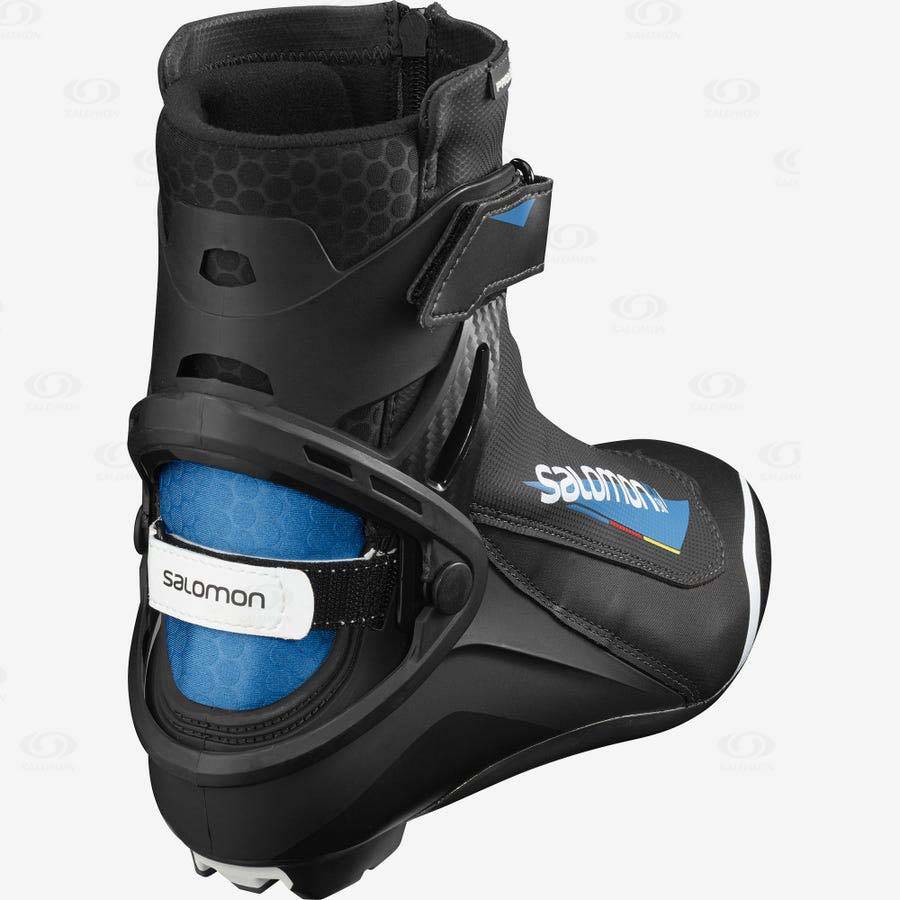 Black / Blue Salomon RS8 PILOT Men's Ski Boots | US-W1340