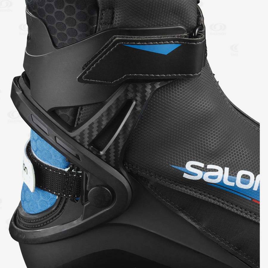 Black / Blue Salomon RS8 PILOT Men's Ski Boots | US-W1340