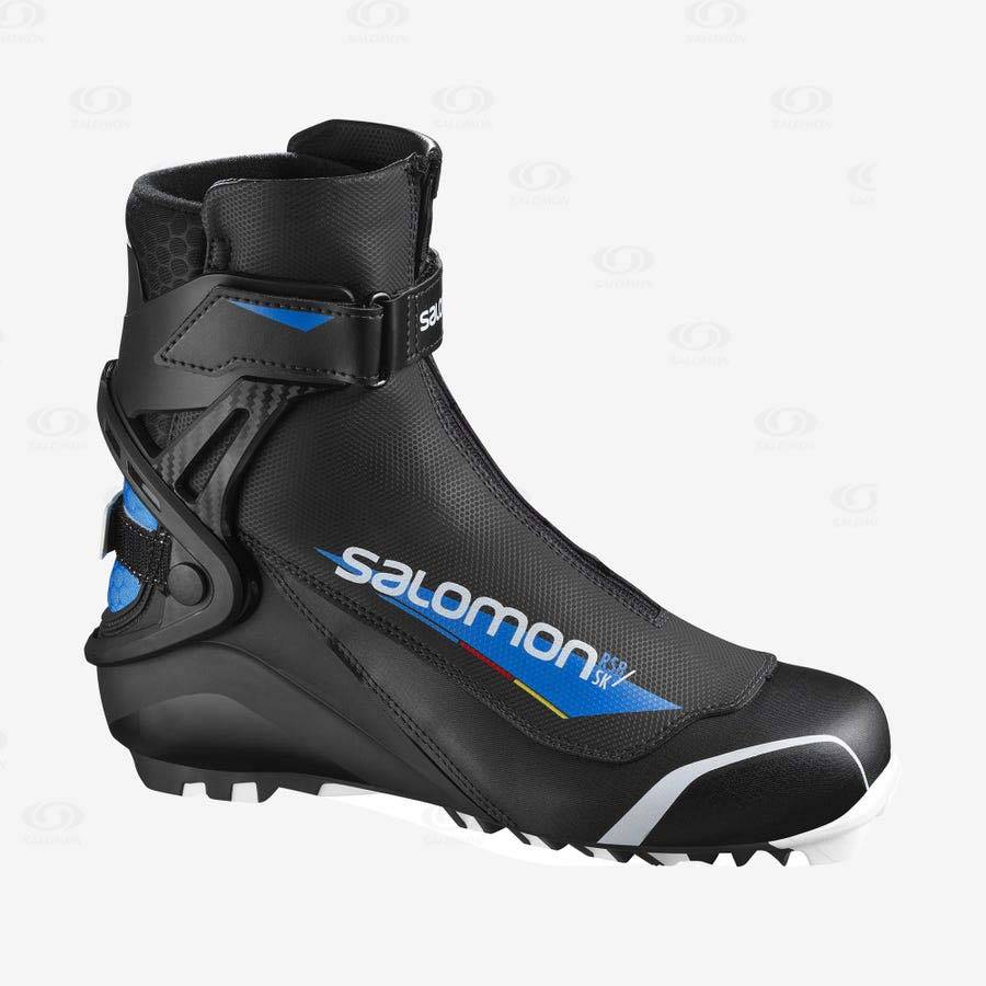 Black / Blue Salomon RS8 PILOT Men\'s Ski Boots | US-W1340