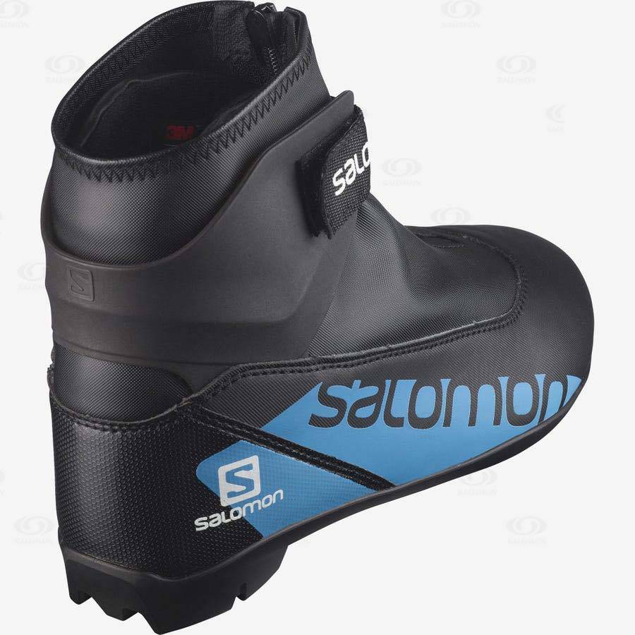 Black / Blue Salomon R/COMBI JUNIOR PROLINK kids Ski Boots | US-O2265