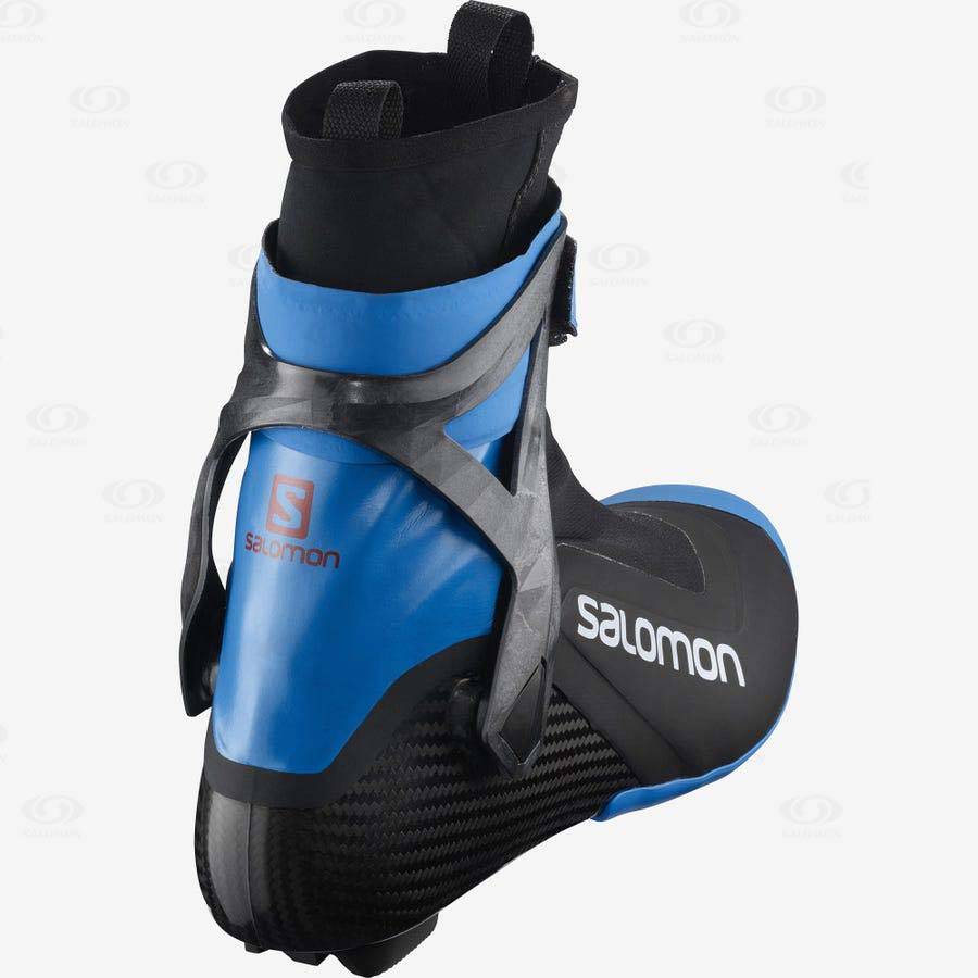 Black / Blue Salomon S/LAB CARBON SKATE PROLINK Men's Ski Boots | US-L1333