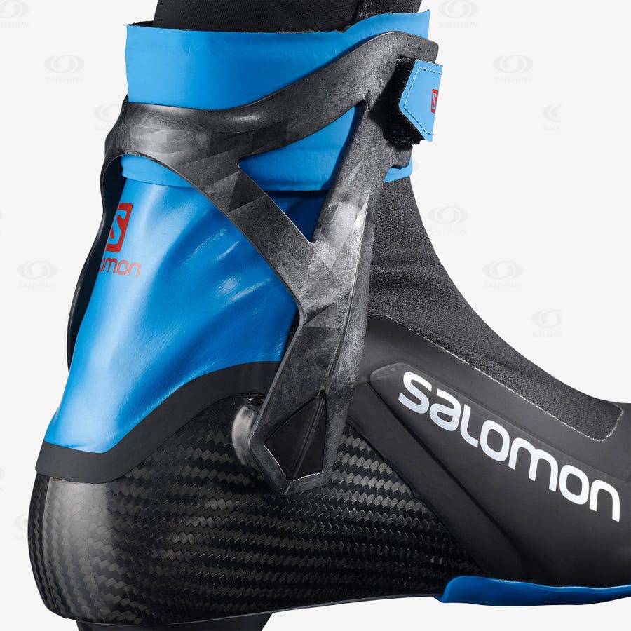 Black / Blue Salomon S/LAB CARBON SKATE PROLINK Men's Ski Boots | US-L1333