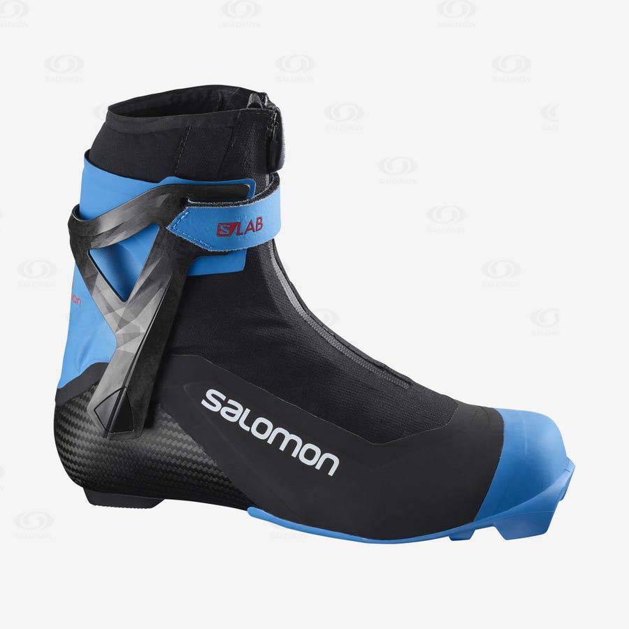 Black / Blue Salomon S/LAB CARBON SKATE PROLINK Women\'s Ski Boots | US-O2426