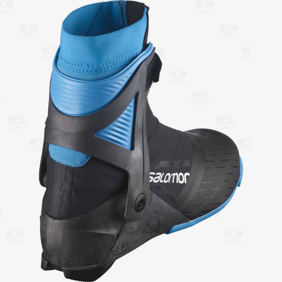 Black / Blue Salomon S/MAX CARBON SKATE MV PROLINK Women's Ski Boots | US-L2600