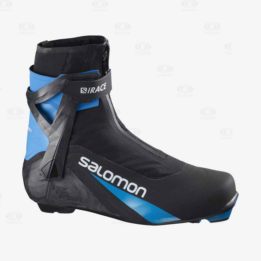 Black / Blue Salomon S/RACE CARBON SKATE PROLINK Men\'s Ski Boots | US-A2298