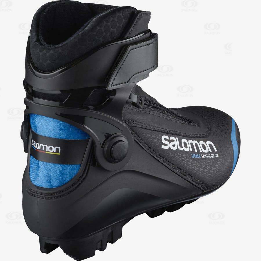 Black / Blue Salomon S/RACE SKIATHLON PILOT JUNIOR kids Ski Boots | US-A1661