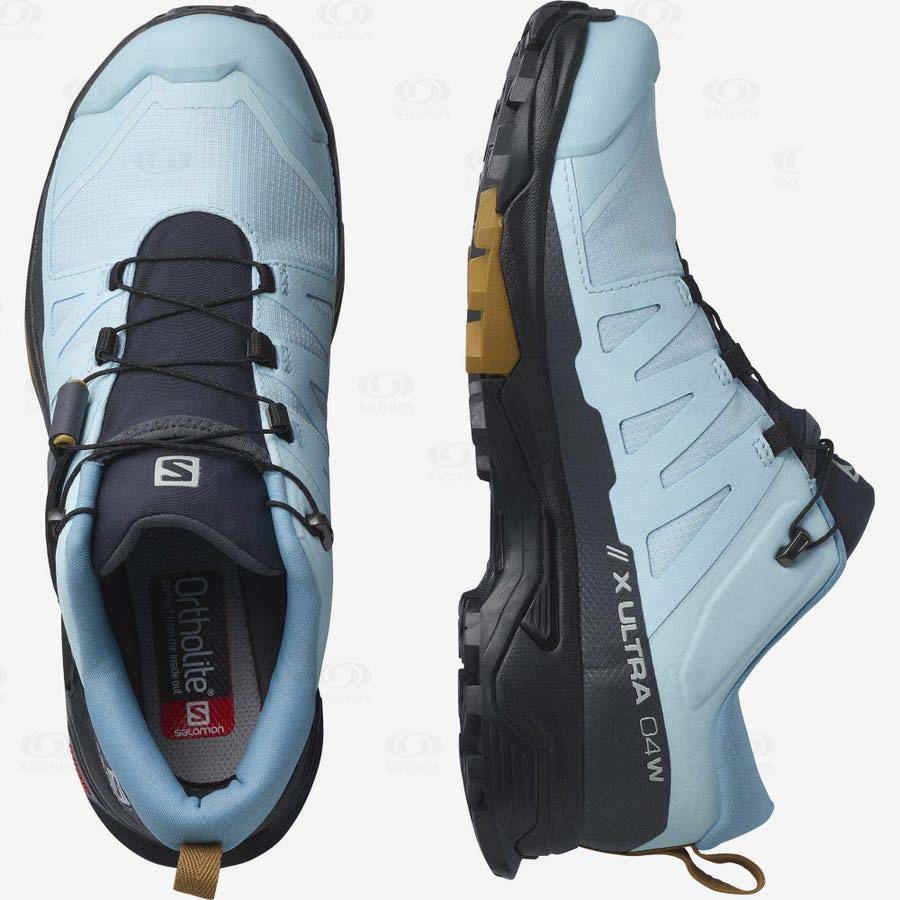 Black / Blue Salomon X ULTRA 4 GORE-TEX Women's Waterproof Shoes | US-N1498