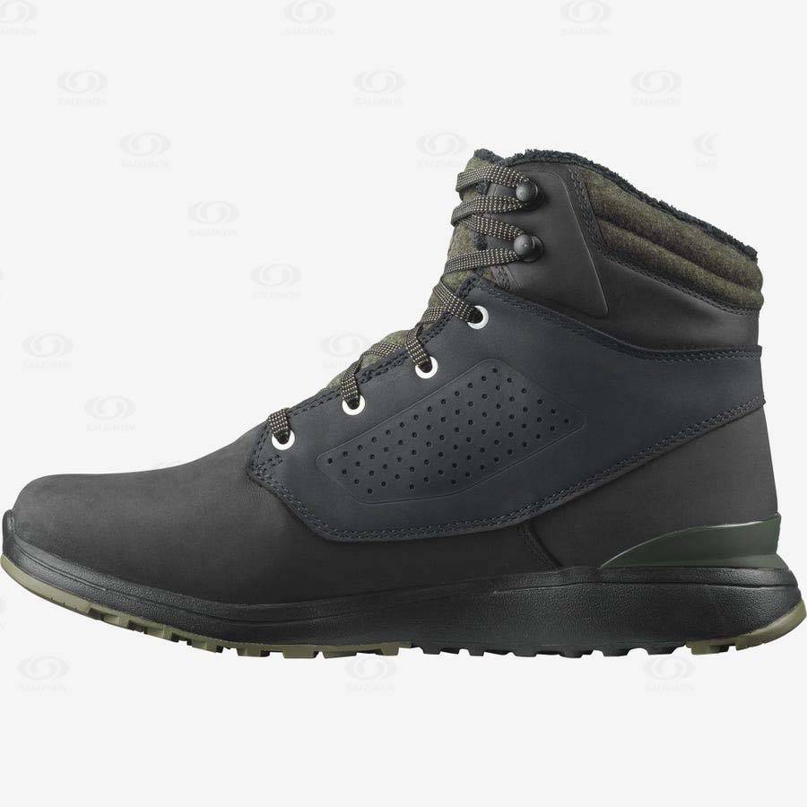 Black / Green Salomon UTILITY WINTER CLIMASALOMON™ WATERPROOF Men's Winter Boots | US-M1531