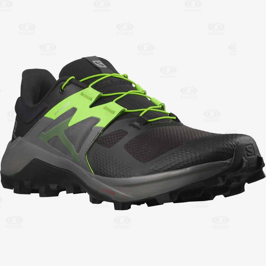 Black / Green Salomon WILDCROSS 2 Men's Trail Running Shoes | US-N1953