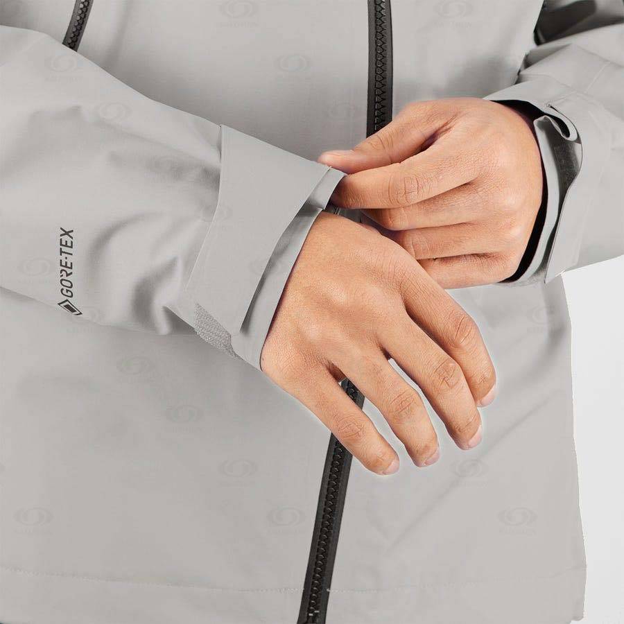 Black / Grey Salomon OUTLINE GORE-TEX HYBRID Men's Waterproof Jackets | US-W1400