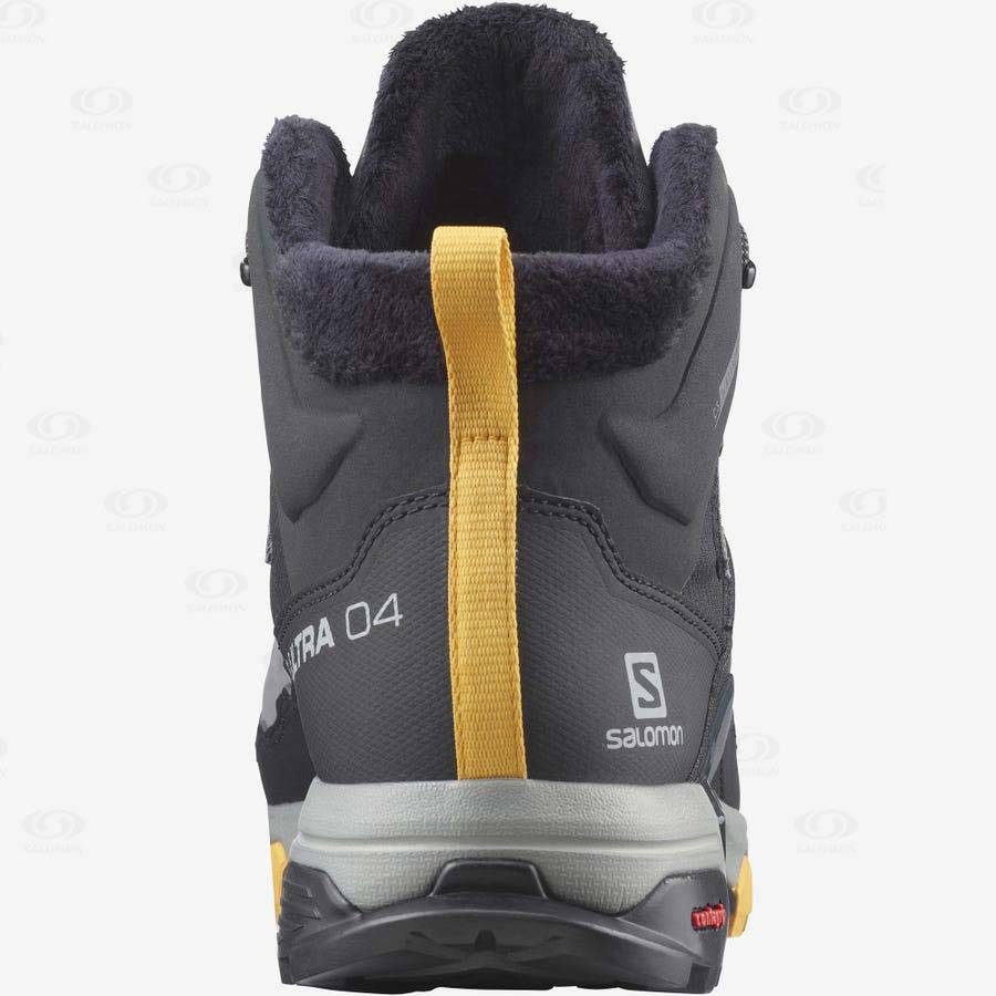 Black / Grey Salomon X ULTRA 4 MID WINTER THINSULATE™ CLIMASALOMON™ Men's Waterproof Boots | US-O1392